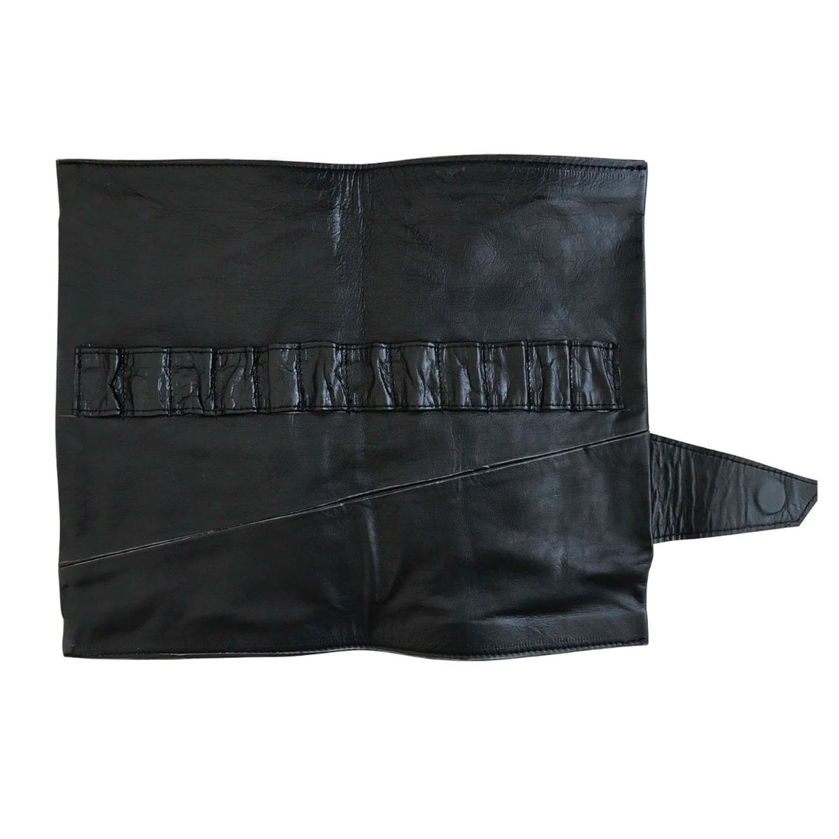 Starry Night Art Satchel in Black Leather Open