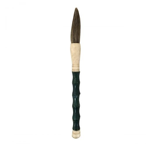 Emerald Hues Bamboo Traditional Chinese Calligraphy Paintbrush with Shaped Head