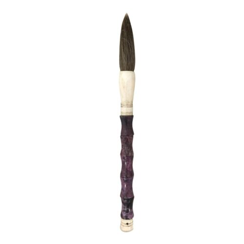 Violet Hues Bamboo Traditional Chinese Calligraphy Paintbrush with Shaped Head