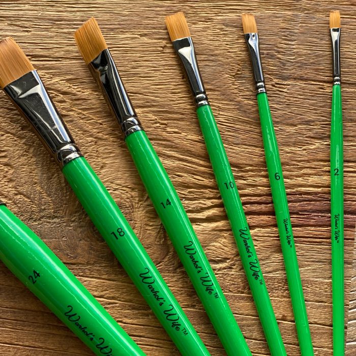 Art Materials Australia Long Flat Paintbrushes