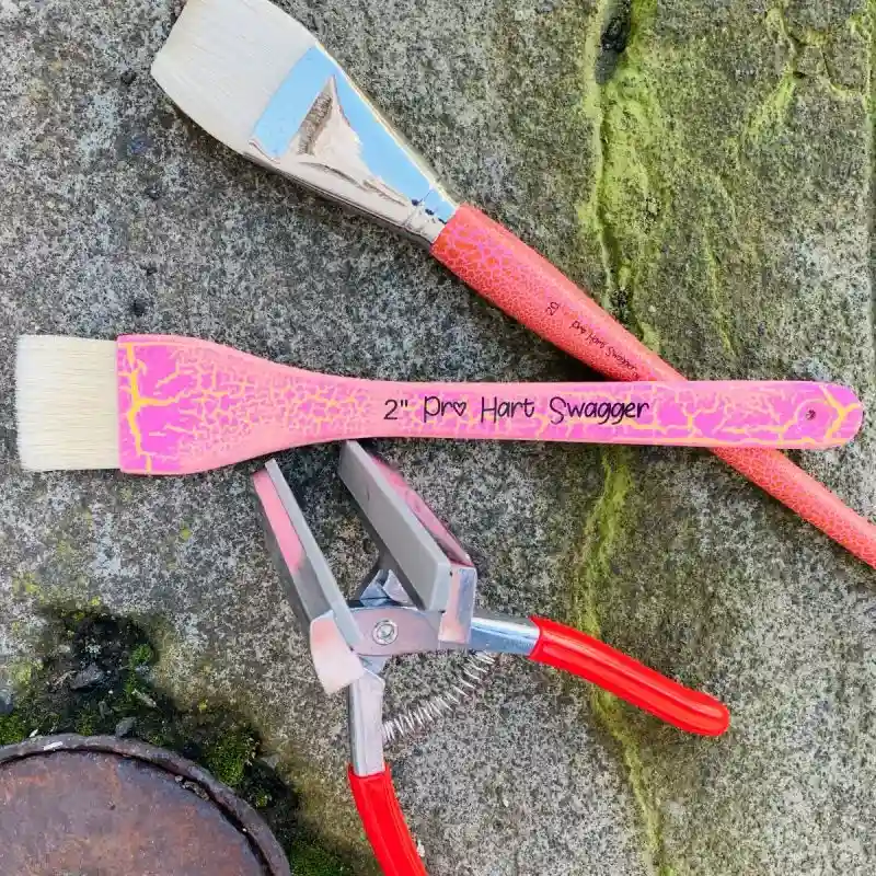2" Long Handle Hog Hair Pro Hart Swagger Paint Brush - Image 2