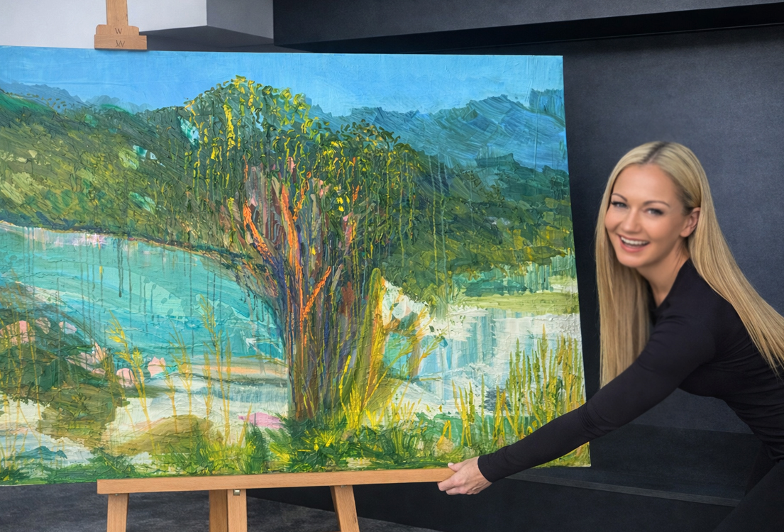 Flat Hog Bristle Paint Brushes by Pro Hart Swagger Landscape Painting Artist Nicki Baker-Comelli Art Materials Australia
