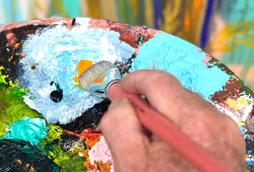 Flat Hog Bristle Paint Brushes by Pro Hart Swagger with Palette Art Materials Australia