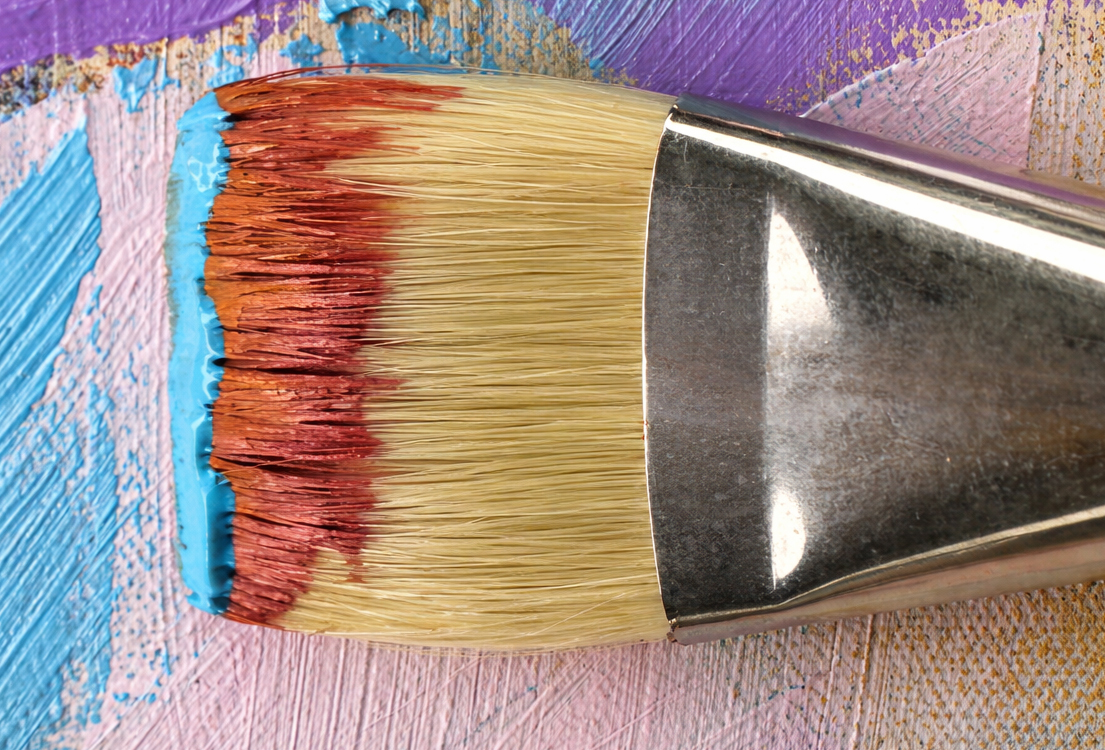 Flat Hog Bristle Paint Brush Let the Edges Fade