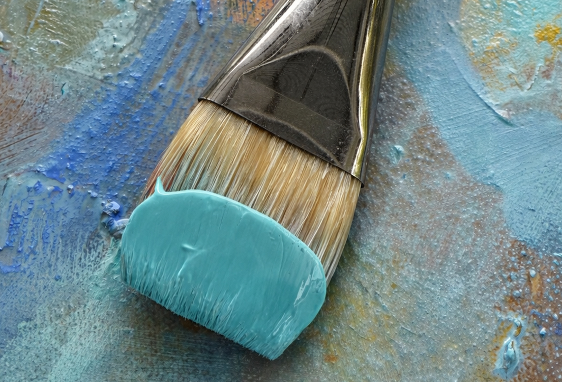 Flat Hog Bristle Paint Brush Paint Wet on Wet